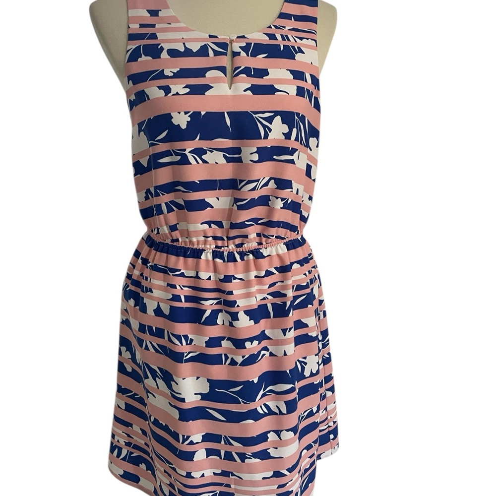 NEW WITH TAGS! Market & Spruce‎ Navy and Pink Striped Dress Size Small - Picture 3 of 12